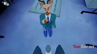 Beastars Furry Yaoi - Louis x Legosi jerk off and suck YIFF Legosi cums in his mouth - Yaoi Hentai 3D